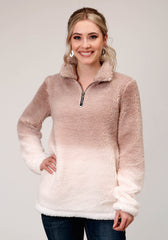 Roper Womens Polar Fleece Dip Dye Pullover