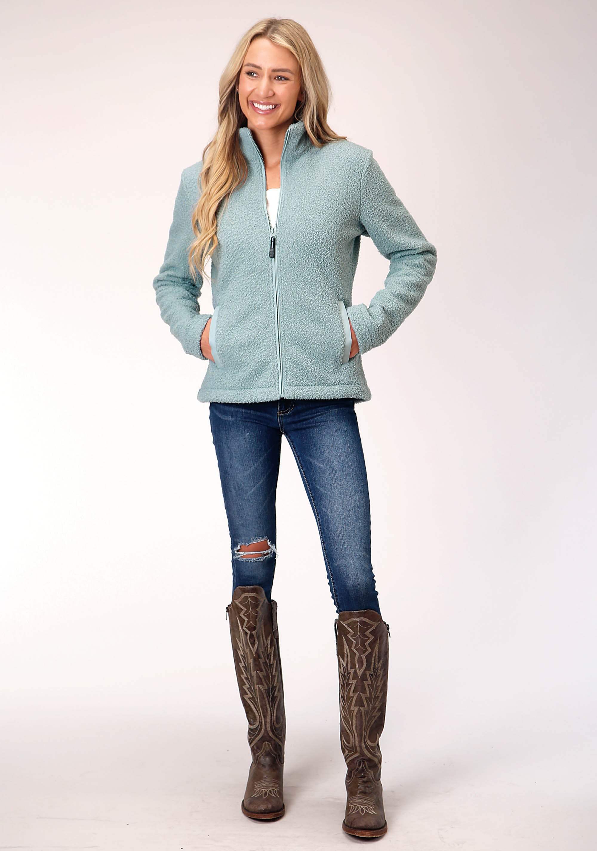 Roper Womens Bonded Faux Lamb Fur Fleece Jckt Pullover - Roper - Flyclothing LLC