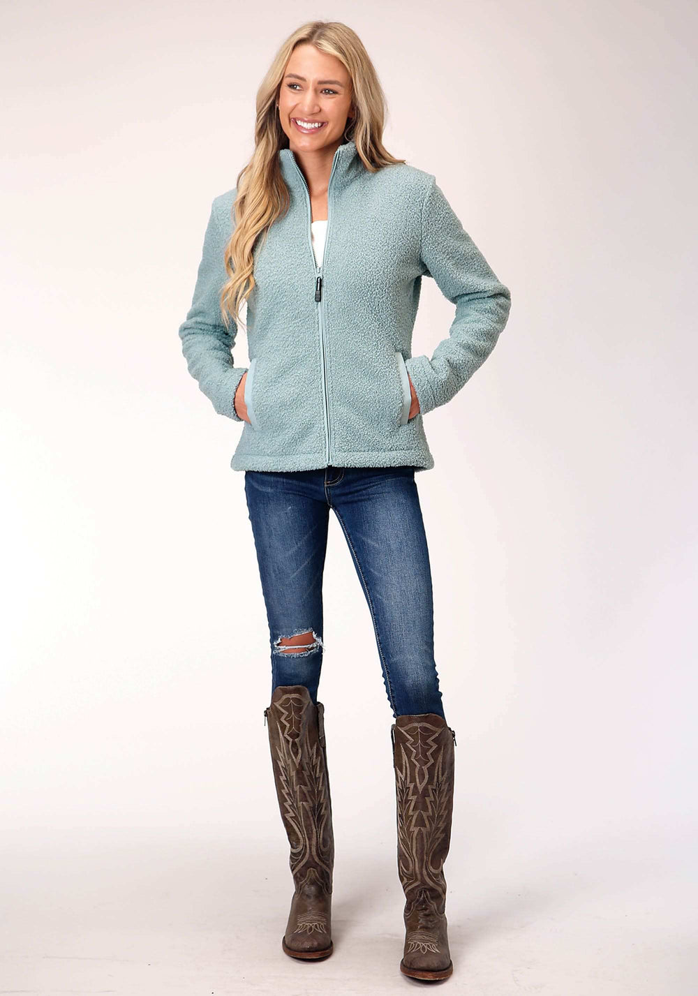 Roper Womens Bonded Faux Lamb Fur Fleece Jckt Pullover - Roper - Flyclothing LLC