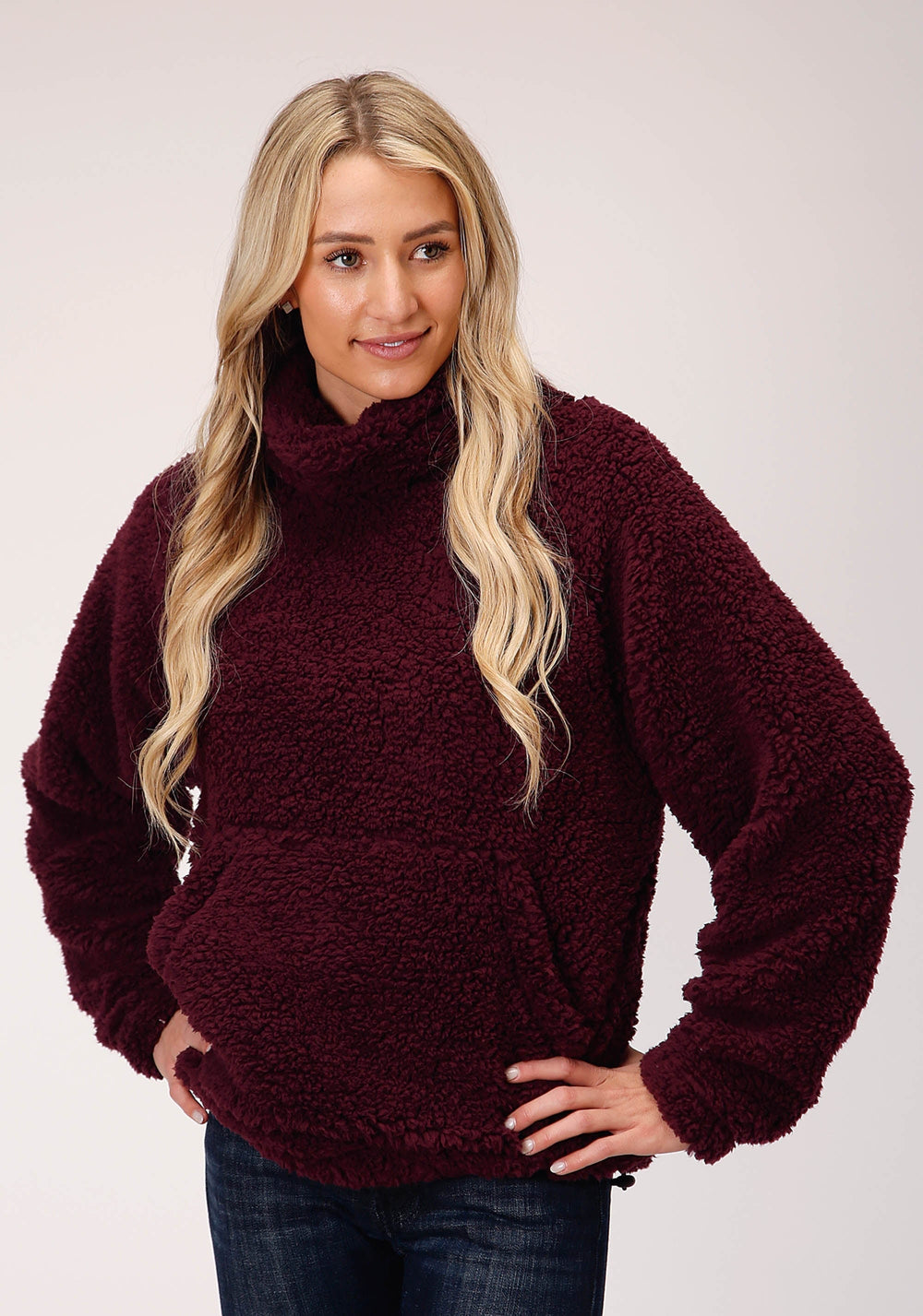 Roper Womens Wine Polar Fleece Pullover - Roper