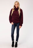 Roper Womens Wine Polar Fleece Pullover - Roper
