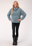 Roper Womens Steel Blue Polar Fleece Pullover - Roper