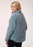 Roper Womens Steel Blue Polar Fleece Pullover - Roper