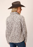 Roper Womens Snow Leopard Print Fleece Pullover - Roper