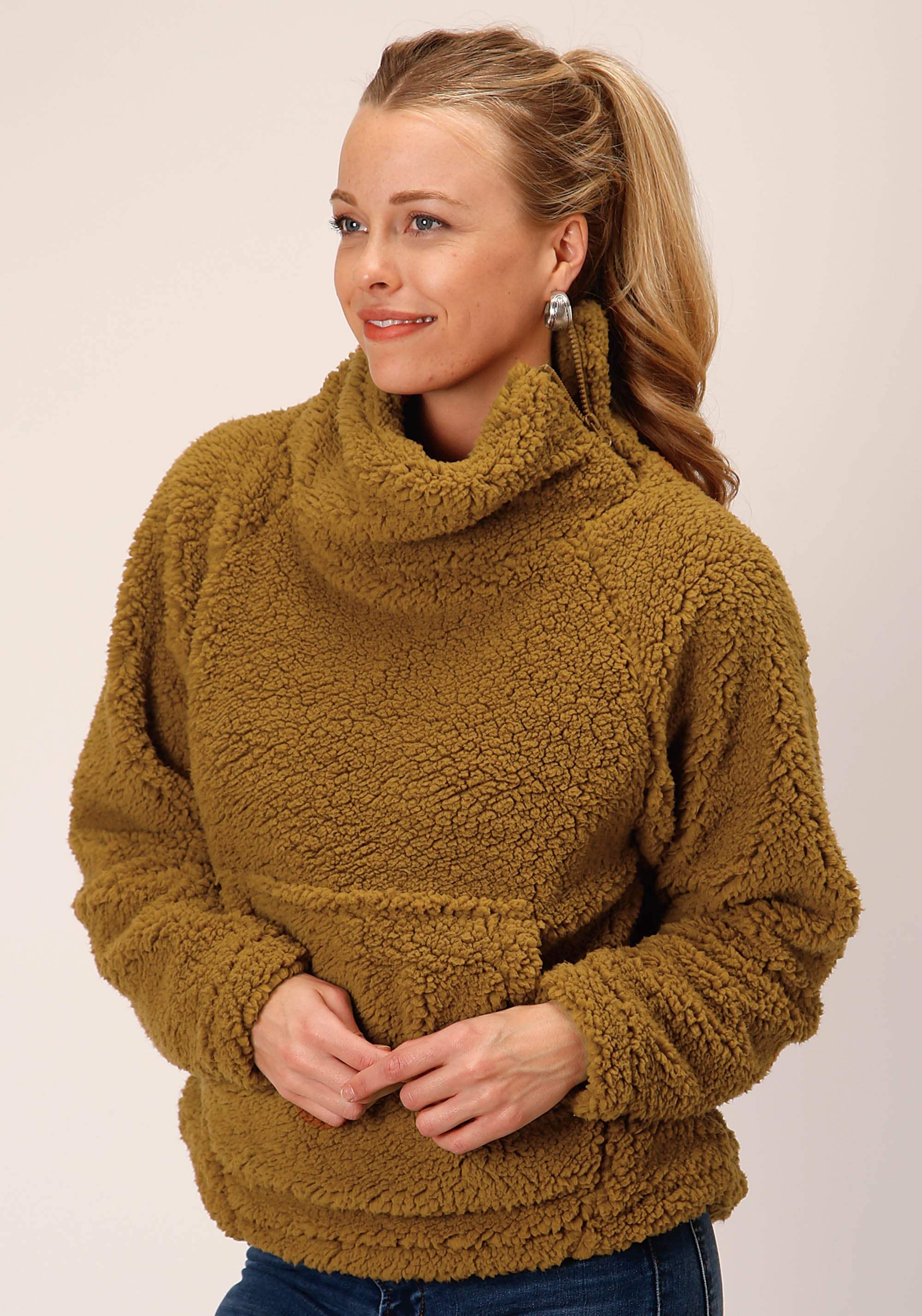 Roper Womens Teddy Bear Brown Polar Fleece Pullover - Roper - Flyclothing LLC