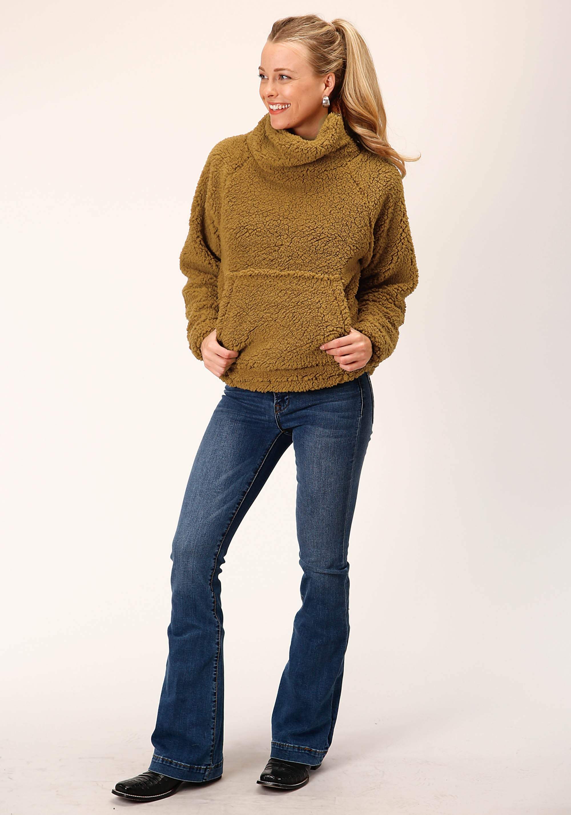 Roper Womens Teddy Bear Brown Polar Fleece Pullover - Roper - Flyclothing LLC