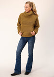 Roper Womens Teddy Bear Brown Polar Fleece Pullover - Roper
