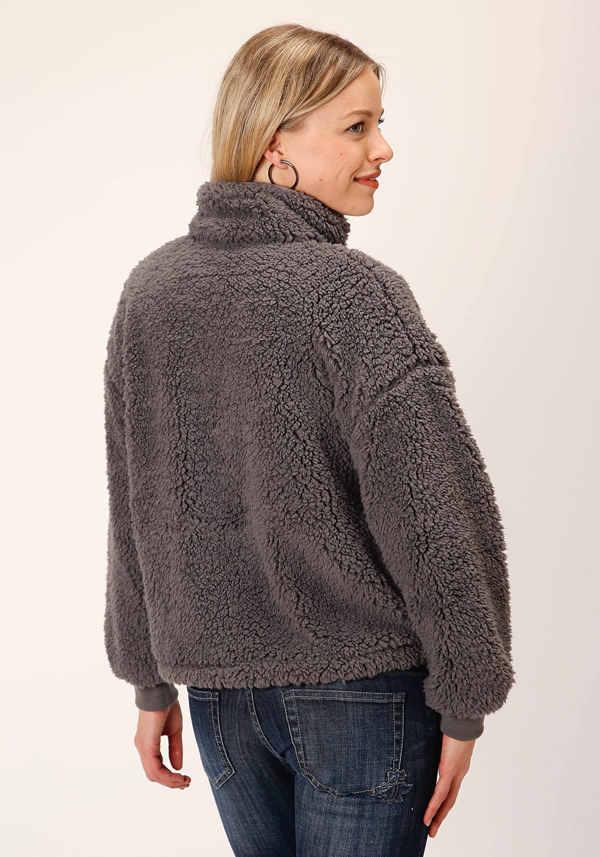 Roper WOMENS CHARCOAL POLAR FLEECE PULLOVER - Roper - Flyclothing LLC