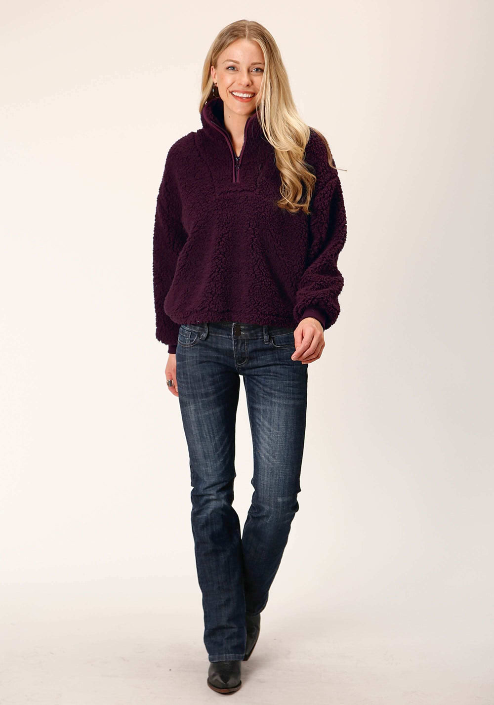 Roper WOMENS CHARCOAL POLAR FLEECE PULLOVER - Roper - Flyclothing LLC