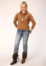 Roper Womens Knit Tabacco Brown French Terry Hoodie Sweatshirt - Roper - Flyclothing LLC