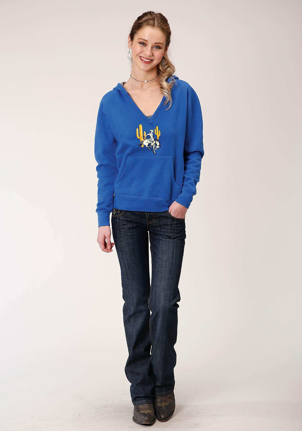 Roper Womens Rider And Cactus Screen Print Hoodie - Roper - Flyclothing LLC