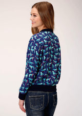 Roper Womens Print Rayon Bomber Style Jacket - Roper - Flyclothing LLC