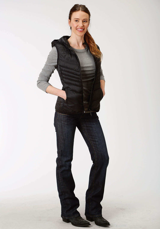 Roper Womens Black Down Hooded Vest - Roper - Flyclothing LLC