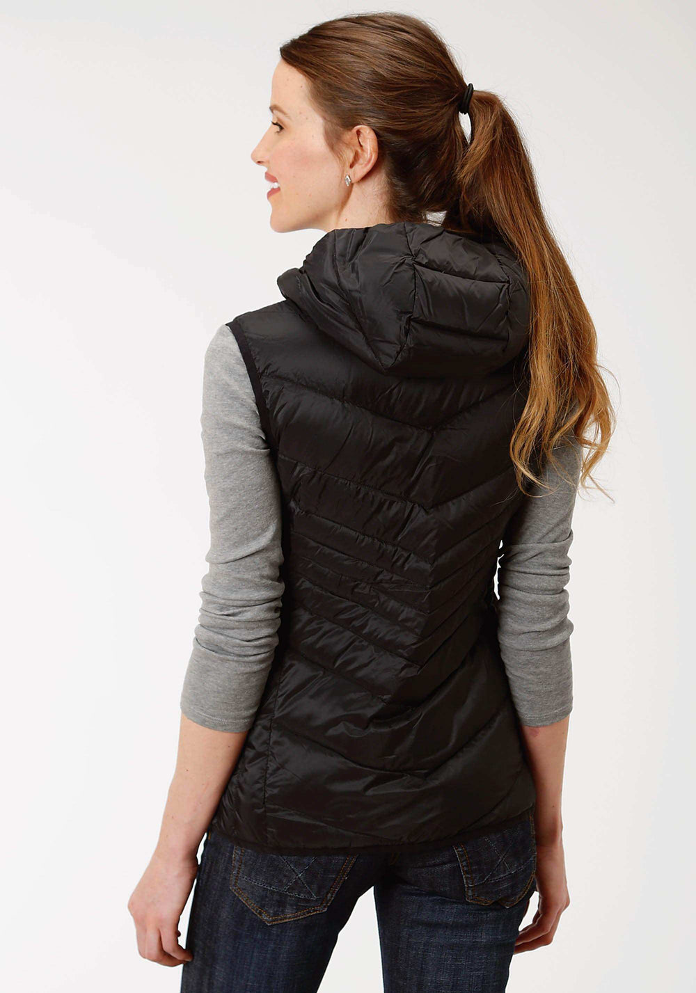 Roper Womens Black Down Hooded Vest - Roper - Flyclothing LLC