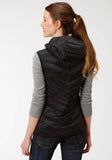 Roper Womens Black Down Hooded Vest - Roper