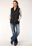 Roper Womens Down Cushable Down Filled Vest Black - Roper