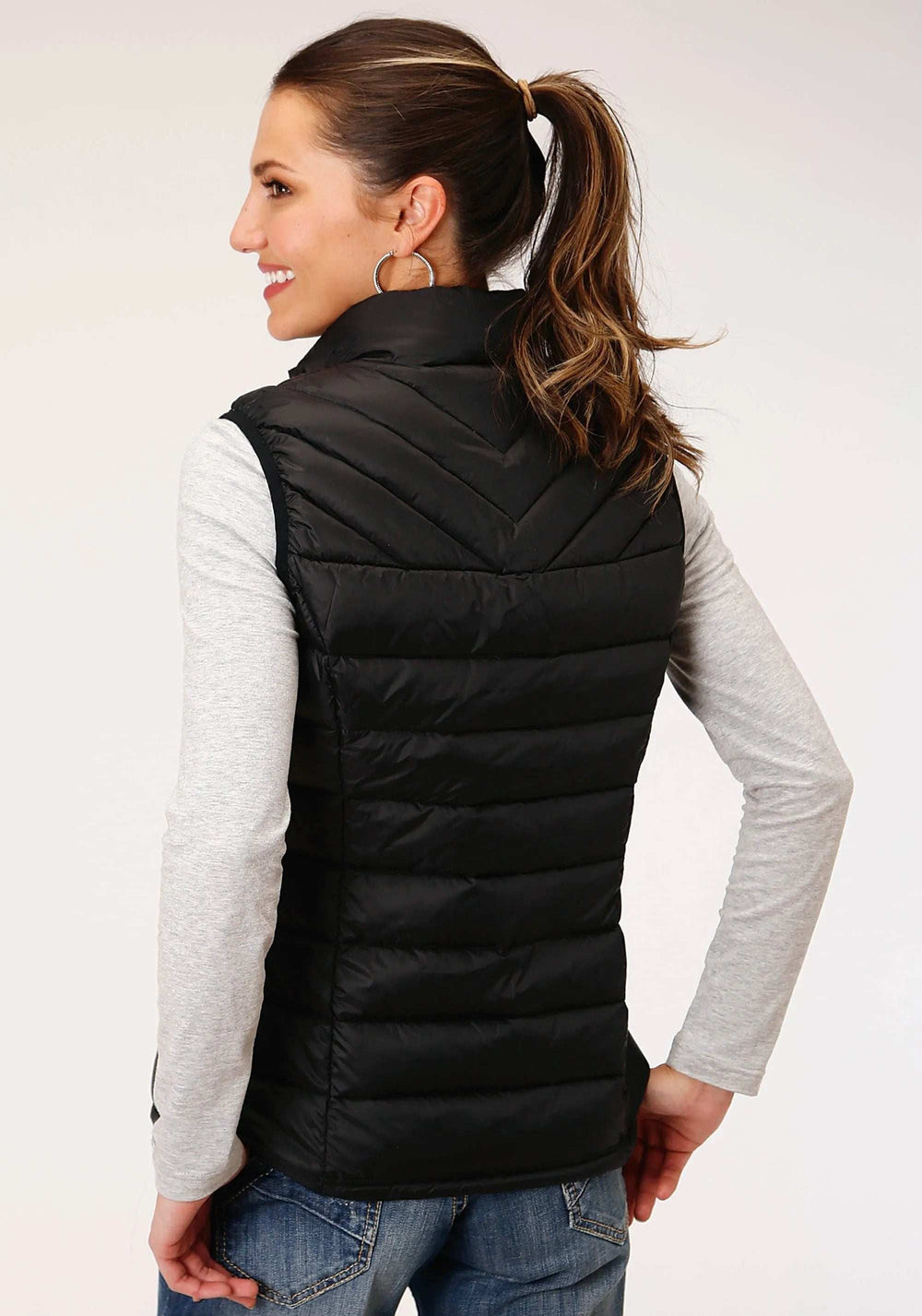 Roper Womens Down Cushable Down Filled Vest Black - Roper - Flyclothing LLC
