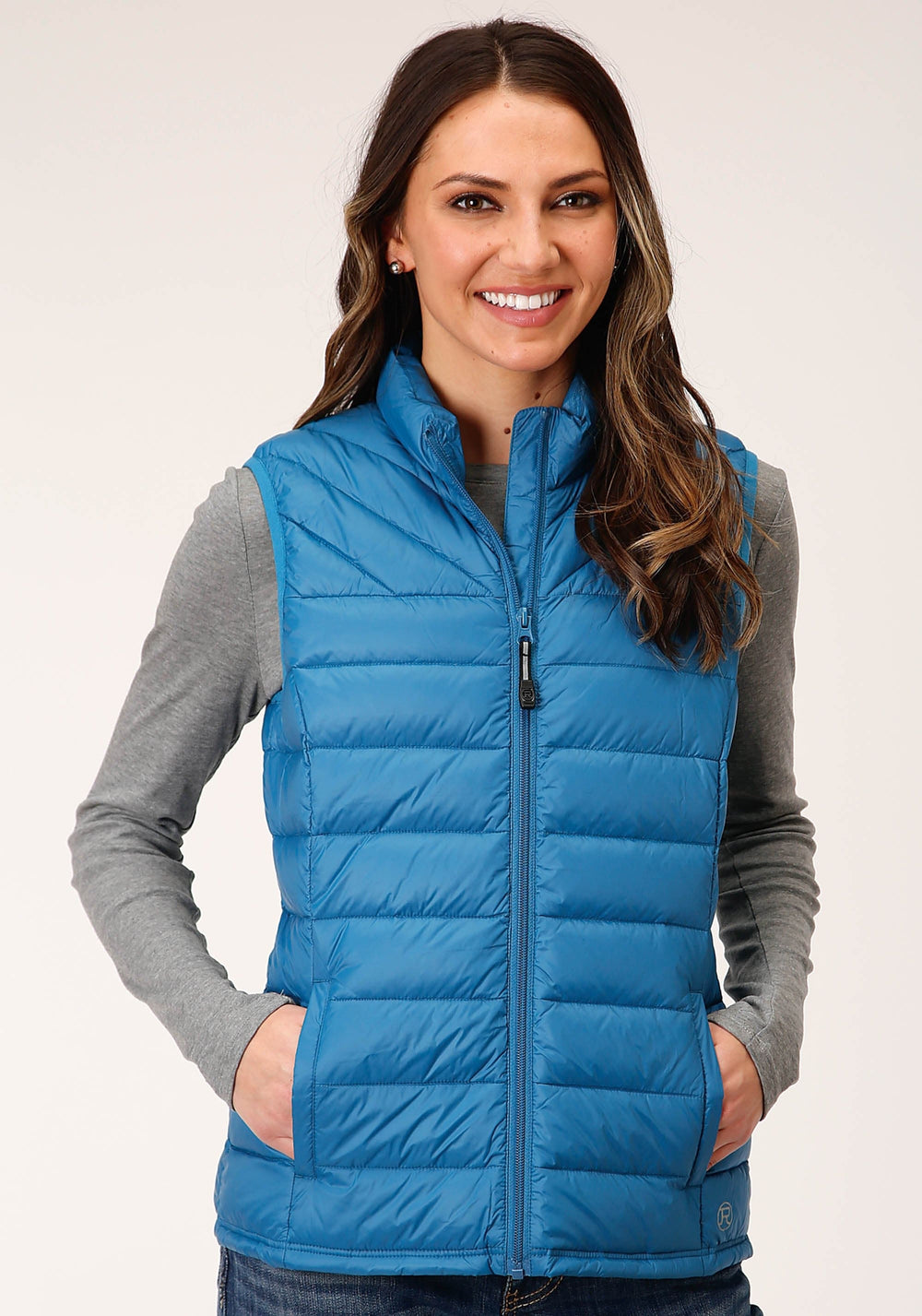 Roper Womens Down Cushable Down Filled Vest Teal - Roper