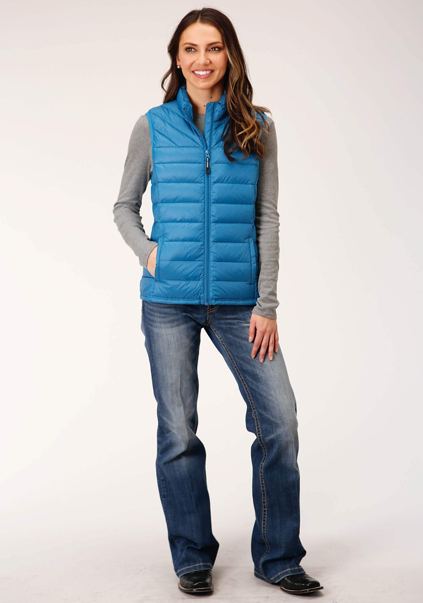 Roper Womens Down Cushable Down Filled Vest Teal - Roper - Flyclothing LLC