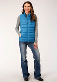 Roper Womens Down Cushable Down Filled Vest Teal - Roper