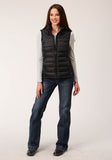 Roper Womens Down Black Nylon Dwn Proof Coated Vest - Roper
