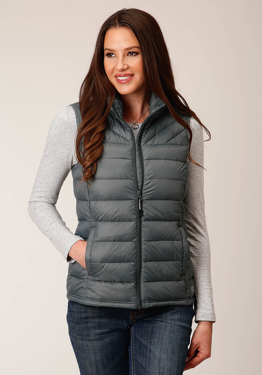 Roper Womens Down Slvr Sage Nylon Down Proof Coated - Roper
