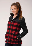 Roper Womens Black Poly Filled Crushable  Zip Front Jacket - Roper
