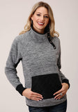 Roper Womens Heathered Grey Fleece Pullover - Roper