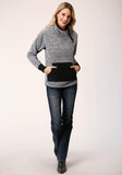 Roper Womens Heathered Grey Fleece Pullover - Roper