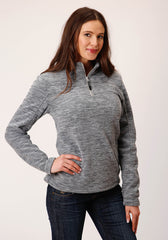 Roper Womens Heathered Grey Fleece Pullover
