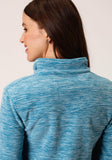Roper Womens Heathered Teal Fleece  Pullover - Roper