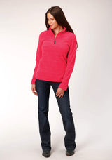 Roper Womens Melange Neon Pink Micro Fleece Pullover - Roper - Flyclothing LLC