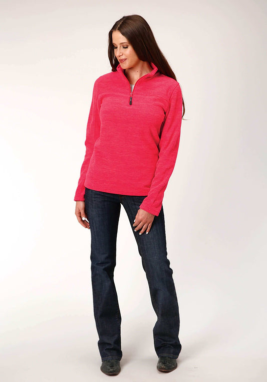 Roper Womens Melange Neon Pink Micro Fleece Pullover - Roper - Flyclothing LLC