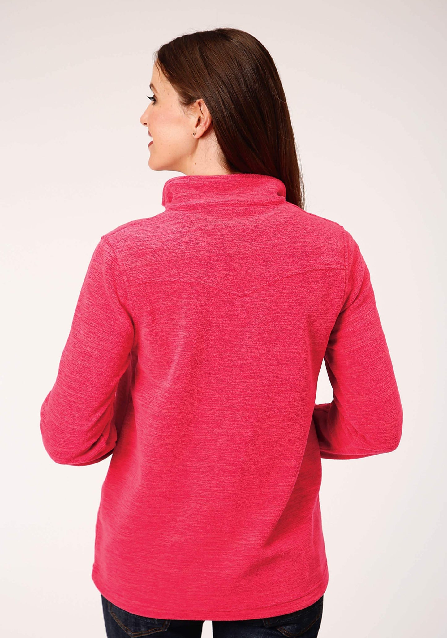 Roper Womens Melange Neon Pink Micro Fleece Pullover - Roper - Flyclothing LLC