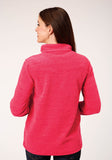 Roper Womens Melange Neon Pink Micro Fleece Pullover - Roper