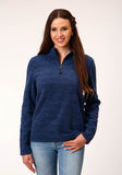 Roper Womens Melange Navy Micro Fleece Pullover - Roper