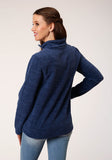 Roper Womens Melange Navy Micro Fleece Pullover - Roper