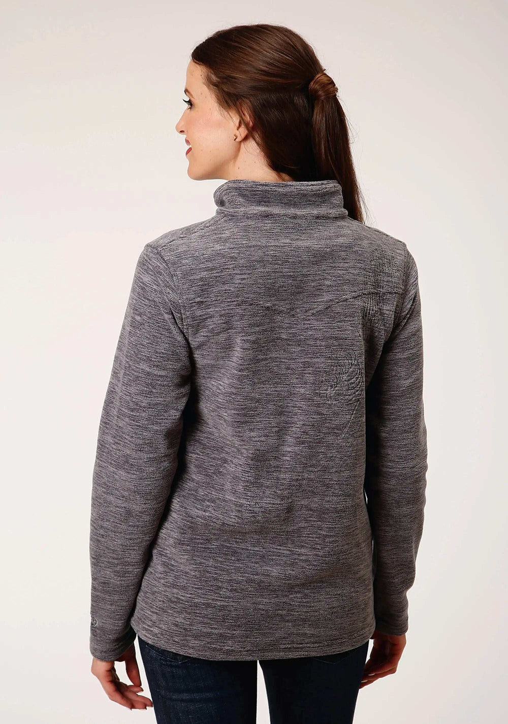 Roper Womens Melange Grey Micro Fleece Pullover - Roper - Flyclothing LLC