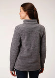 Roper Womens Melange Grey Micro Fleece Pullover - Roper