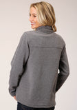 Roper Womens Heathered Charcoal Micro Fleece Pullover - Roper