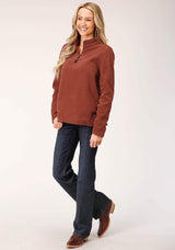 Roper Womens Sienna Rust Micro Fleece Pullover - Roper - Flyclothing LLC