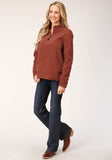 Roper Womens Sienna Rust Micro Fleece Pullover - Roper