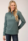 Roper Womens Misty Green Micro Fleece Pullover - Roper