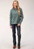 Roper Womens Misty Green Micro Fleece Pullover - Roper