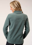 Roper Womens Misty Green Micro Fleece Pullover - Roper