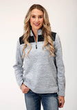 Roper Womens Hthr Grey Micro Fleece Pullover - Roper