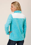 Roper Womens Hthr Turquoise Micro Fleece Pullover - Roper
