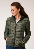 Roper Womens Parachute Camo Hooded Down Jacket - Roper