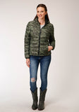Roper Womens Parachute Camo Hooded Down Jacket - Roper