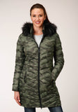 Roper Womens Parachute Camo Long Down Jacket - Roper